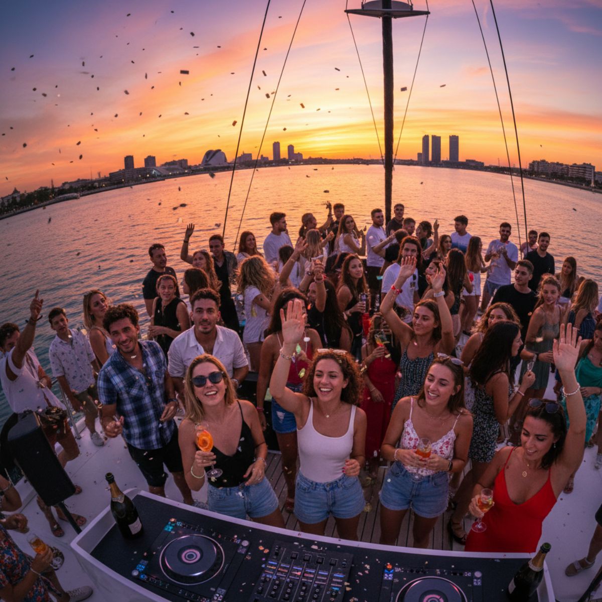 alquiler catamaran privado valencia despedida